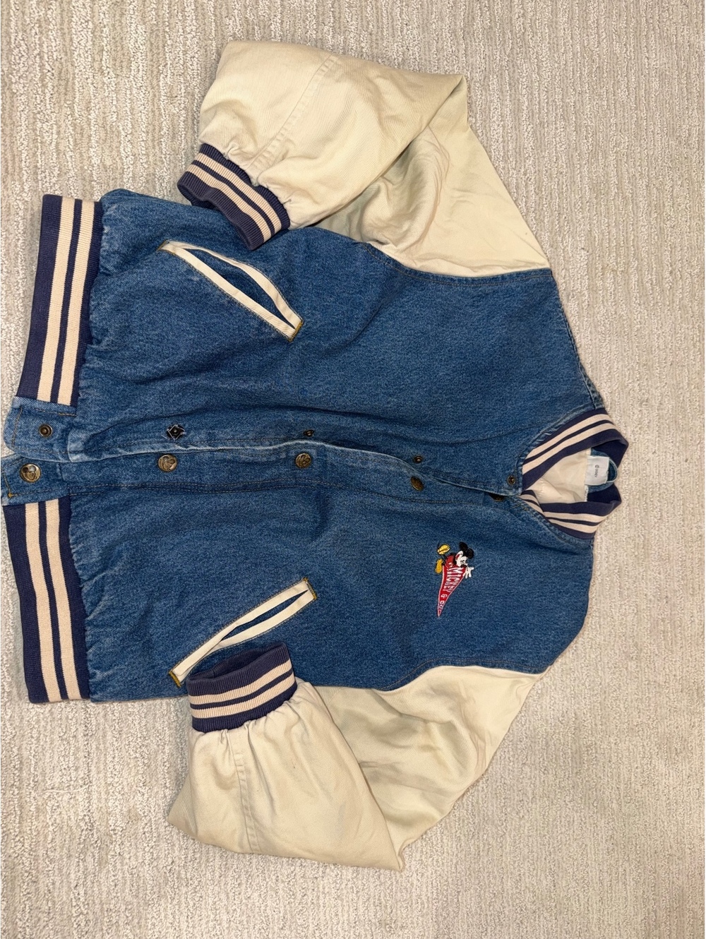 Disney Mickey and Co Blue White Varsity Jacket